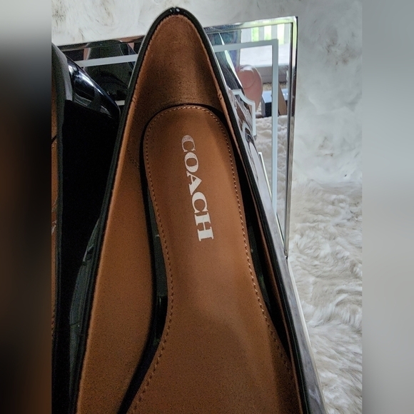 NIB Coach Black Patent Leather Oswald Flats Sz 6.5 - Picture 5 of 14